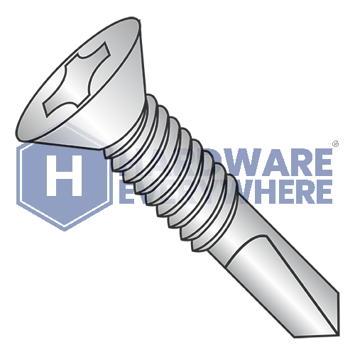 14 x 3 SELF DRILLING SCREWS / Phillips / Flat Head / Steel / Coated 1