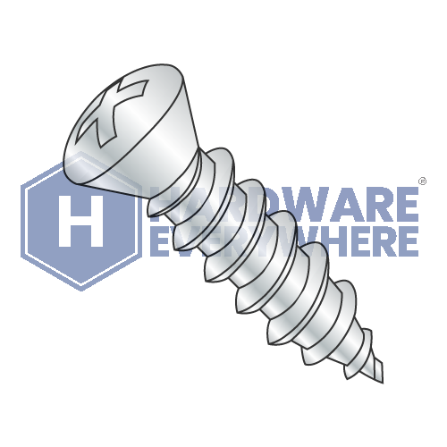 #10 x 1 1/4 SHEET METAL SCREWS / Phillips / Oval Head / Steel / Zinc