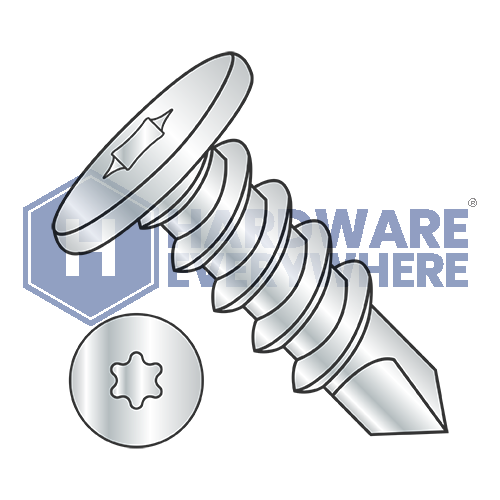 #10 x 3/4 SELF DRILLING SCREWS / Torx / Pancake Head / Steel / Zinc