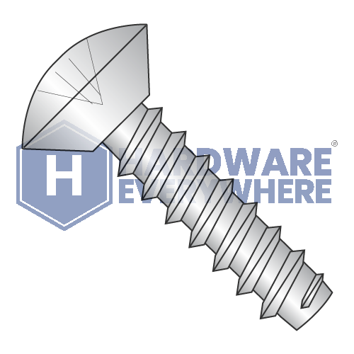 #10 x 1/2 SHEET METAL SCREWS / Phillips / Oval Head Undercut / 18-8 Stainless / Plain