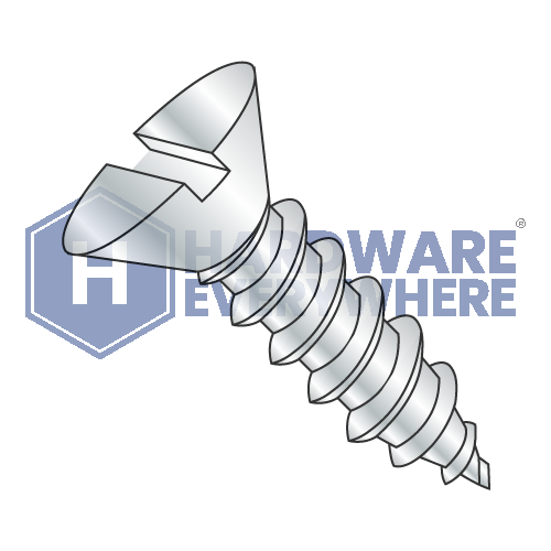 #12 x 2 SHEET METAL SCREWS / Slotted / Flat Head / Steel / Zinc