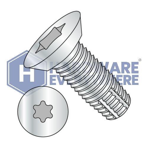 6-32 X 1/4 Thread Cutting Screws / Torx / Flat Head Undercut / Steel / Zinc / Type F