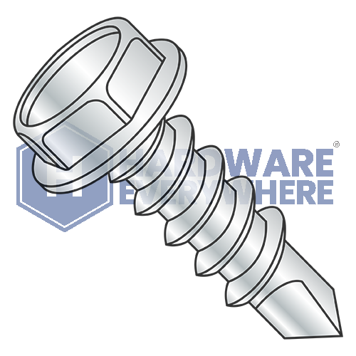 5/16 x 1 1/4 SELF DRILLING SCREWS / Unslotted / Hex Washer Head / Steel / Zinc
