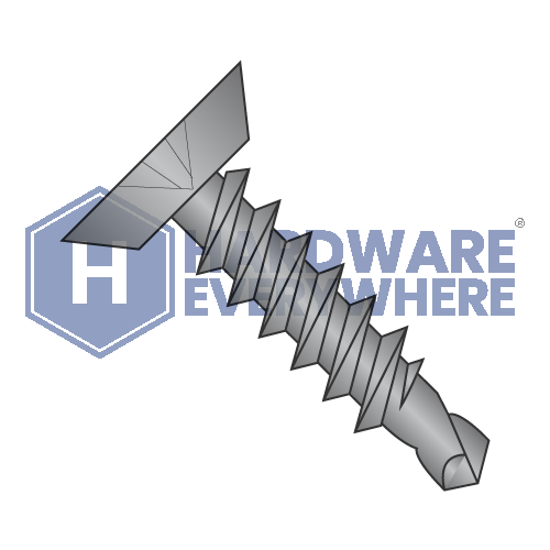 #12 x 3/4 SELF DRILLING SCREWS / Phillips / Flat Head Undercut / Steel / Black Zinc