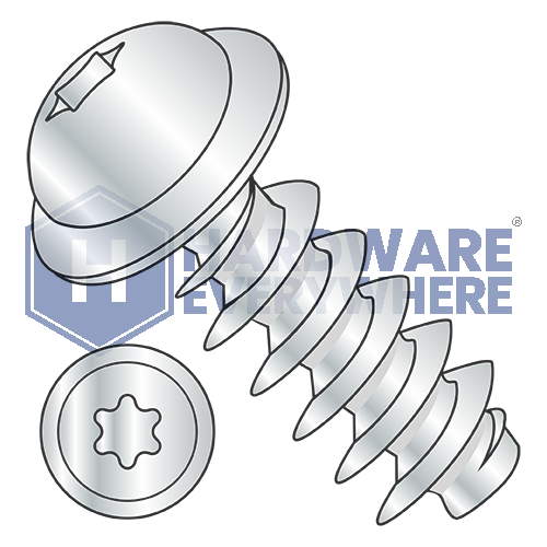 M4 x 10 METRIC THREAD FORMING SCREWS / Torx / Round washer Head / Steel / Zinc