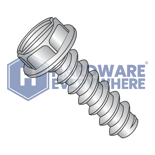 #6 x 3/4 SHEET METAL SCREWS / Slotted / Hex Washer Head / 18-8 Stainless / Plain