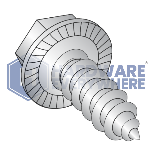 #10 x 1 SCREWS / Unslotted / Hex Washer Head / 18-8 Stainless / Plain