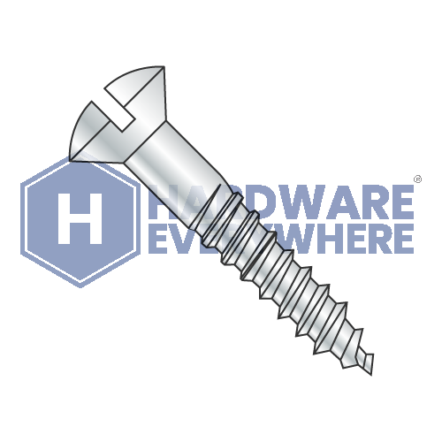 4-22 x 5/8 WOOD SCREWS / Slotted / Oval Head / Steel / Zinc