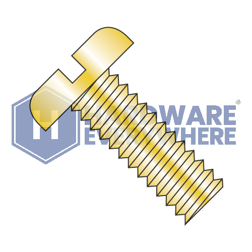 10-32 x 1 MACHINE SCREWS / Slotted / Pan Head / Steel / Yellow Zinc