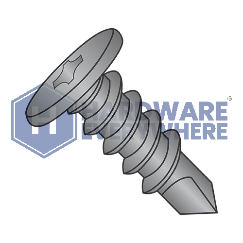 #14 x 1 SELF DRILLING SCREWS / Phillips / Pancake Head / Steel / Zinc