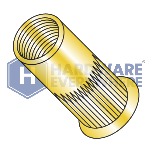 M4 Small Flange/Ribbed Rivet Nuts / Steel / Yellow Zinc