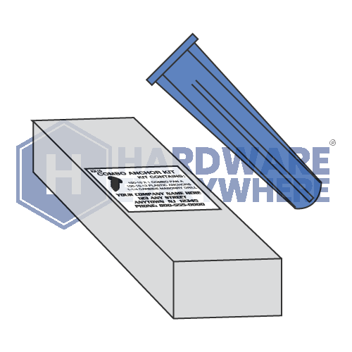 6-8 Blue PLASTIC ANCHOR Kit / Nylon / Includes Drill Bit