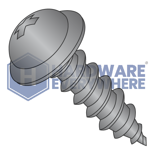 #10 x 3/4 SHEET METAL SCREWS / Phillips / Round Washer Head / Steel / Black Oxide