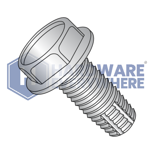 5/16-18 X 1 Thread Cutting Screws / Unslotted / Hex Washer Head / 18-8 Stainless / Plain / Type F