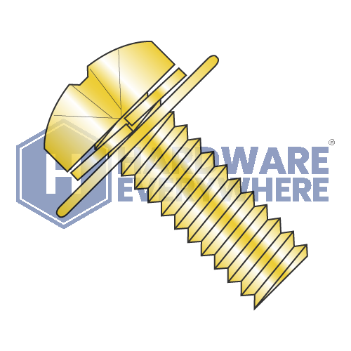 M3 x 35 METRIC SEMS SCREWS / Phillips / Pan Head / Steel / Yellow Zinc