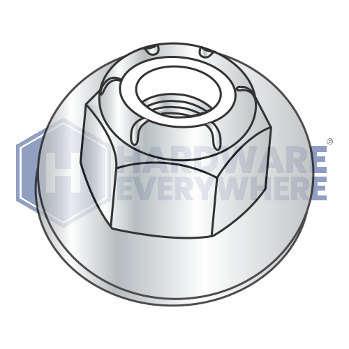 M8-1.25 METRIC NYLON INSERT FLANGE NUTS / Class 8 / Zinc