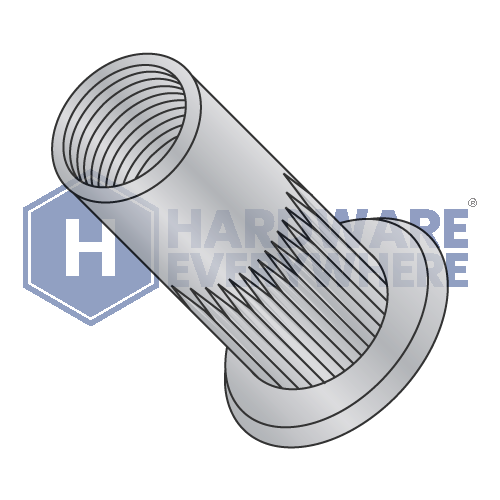 10-24 Large Flange/Ribbed Rivet Nuts / Aluminum / Plain