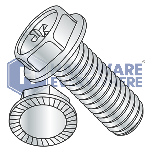 6-32 x 1 MACHINE SCREWS / Phillips / Hex Washer Head / Steel / Zinc