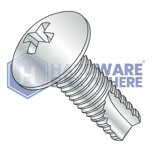 10-24 X 1/2 Thread Cutting Screws / Phillips / Truss Head / Steel / Zinc / Type 23