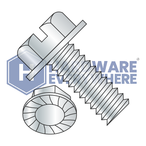 10-32 x 3/4 MACHINE SCREWS / Slotted / Hex Washer Head / Steel / Zinc