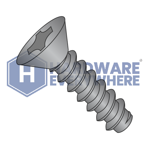 #10 x 3/4 SHEET METAL SCREWS / Phillips / Flat Head / Steel / Black Oxide