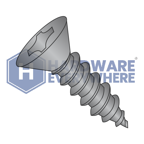 #4 x 1 1/4 SHEET METAL SCREWS / Phillips / Flat Head / Steel / Black Oxide