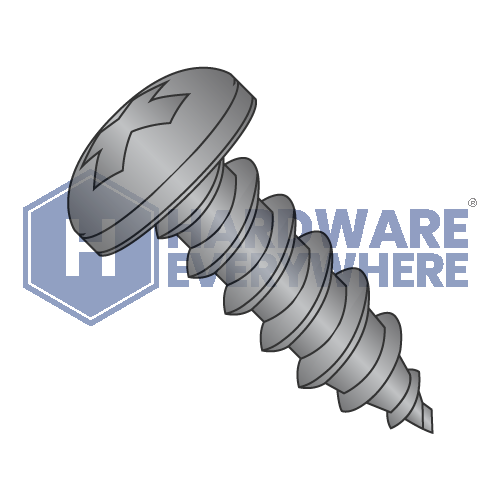 #10 x 3/4 SHEET METAL SCREWS / Phillips / Pan Head / Steel / Black Zinc