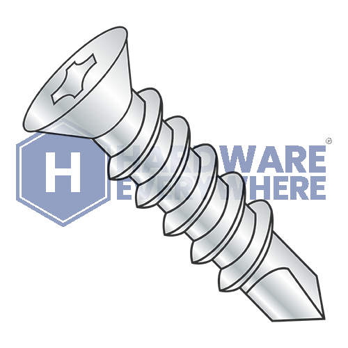 #8 SELF DRILLING SCREWS / Phillips / Flat Head / Steel / Zinc