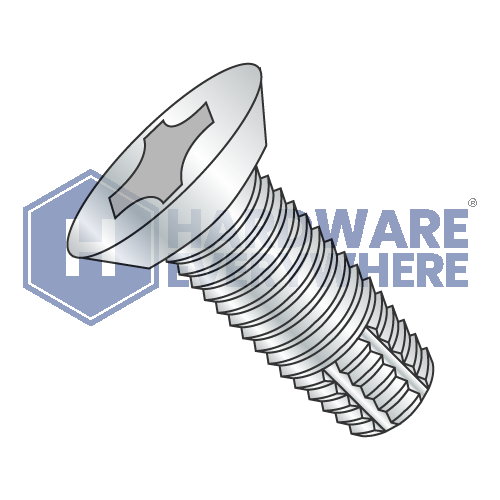 6-32 X 3/8 Thread Cutting Screws / Phillips / Flat Head Undercut / Steel / Zinc / Type F