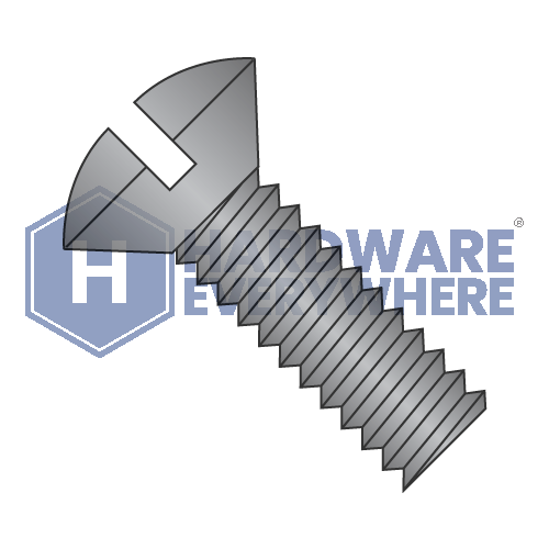 6-32 x 1/2 MACHINE SCREWS / Slotted / Oval Head / Steel / Zinc