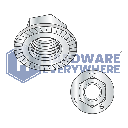 3/8-16 LARGE FLANGE SERRATED FLANGE NUTS / Grade 5 / Zinc