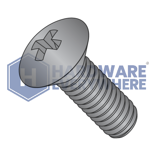 10-24 x 2 MACHINE SCREWS / Phillips / Oval Head / Steel / Black Oxide
