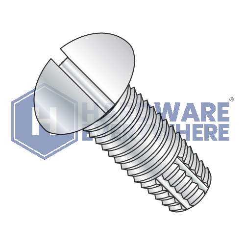 10-32 X 1/2 Thread Cutting Screws / Slotted / Round Head / Steel / Zinc / Type F