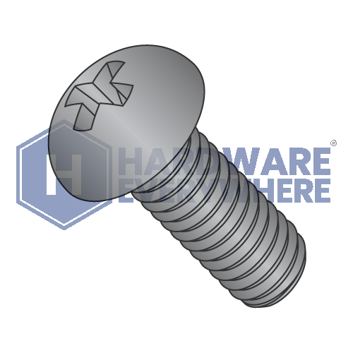 1/4-20 x 1 MACHINE SCREWS / Phillips / Round Head / Steel / Black Zinc