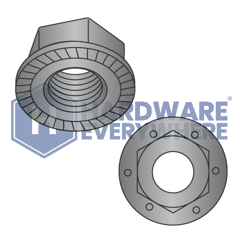 3/8-16 SERRATED FLANGE NUTS / Grade 8 / Black Phosphate