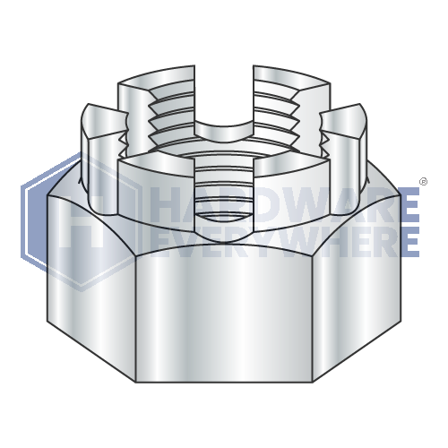 1/4-28 CASTLE NUTS / Grade 5 / Zinc