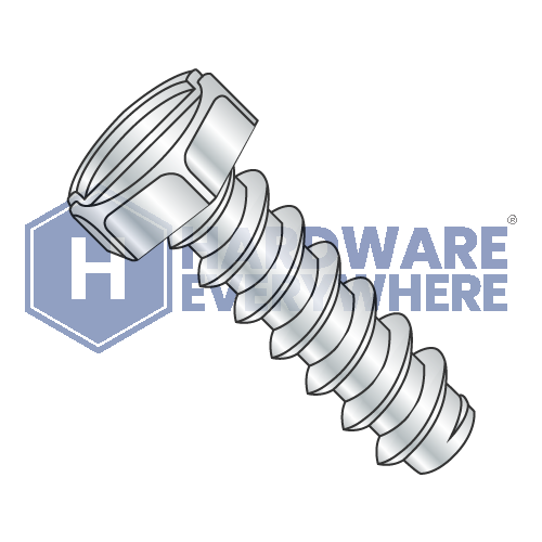 #14 x 1 SHEET METAL SCREWS / Slotted / Hex Head / Steel / Zinc