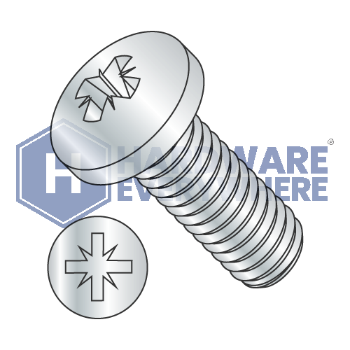 2-56 x 5/16 MACHINE SCREWS / Pozi / Pan Head / Steel / Zinc