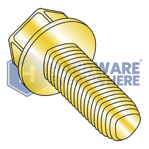 1/4-20 X 5/8 Thread Forming Screws / Unslotted / Hex Washer Head / Steel / Yellow Zinc / Taptite Alternate