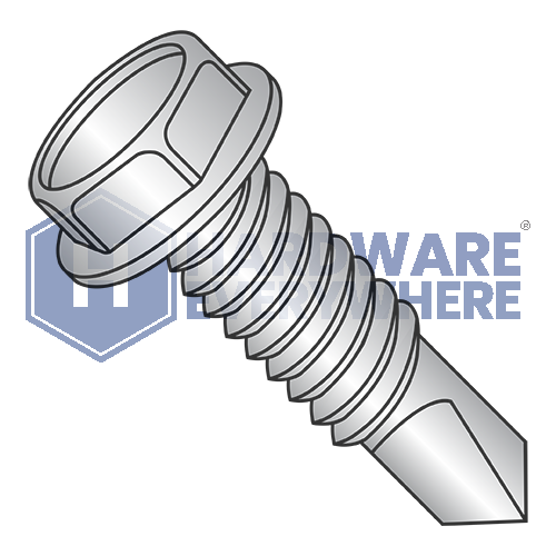 #10 x 5/8 SELF DRILLING SCREWS / Unslotted / Hex Washer Head / Steel / Coated 1000 Hour