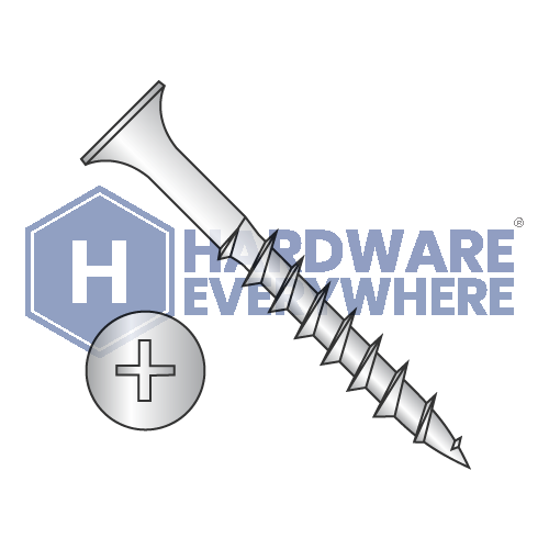 8 x 2 1/2 DECK SCREWS / Phillips / Bugle Head / 18-8 Stainless / Plain