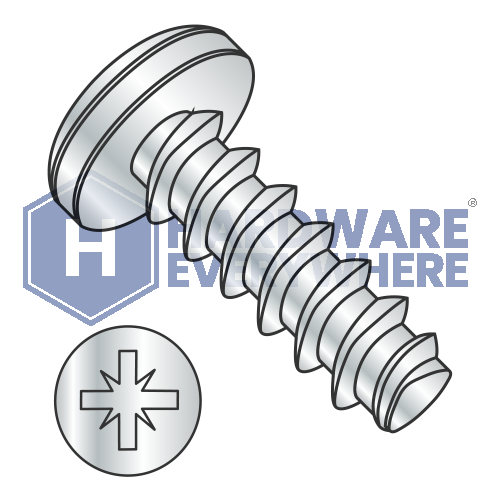 M5 X 12 Thread Forming Screws / Pozi / Pan Head / Steel / Zinc / Plastite (Blunt Tip) Alternate 48-2