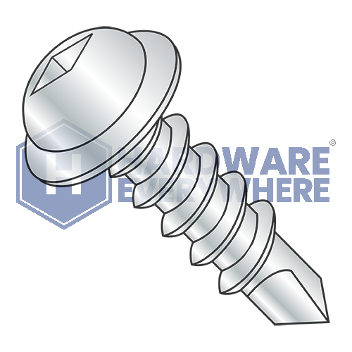 #8 x 2 1/2 SELF DRILLING SCREWS / Square / Round Washer Head / Steel / Zinc
