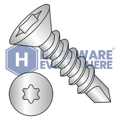 #10 x 2 SELF DRILLING SCREWS / Square / Flat Head / 410 Stainless / Plain