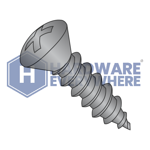 #10 x 1/2 SHEET METAL SCREWS / Phillips / Oval Head / Steel / Black Oxide