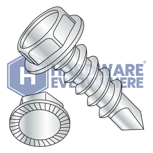 #8 x 5/8 SELF DRILLING SCREWS / Unslotted / Hex Washer Head / Steel / Zinc