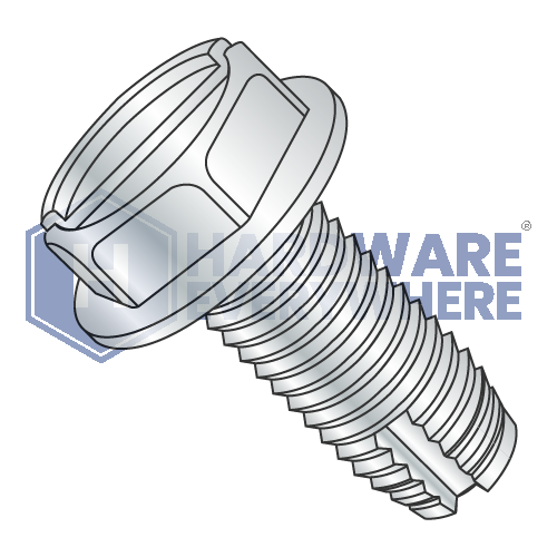 8-32 X 1/4 Thread Cutting Screws / Slotted / Hex Washer Head / Steel / Zinc / Type 1