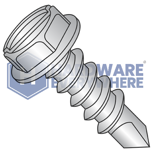 #10 x 3/4 SELF DRILLING SCREWS / Slotted / Hex Washer Head / Steel / Coated 1000 Hour