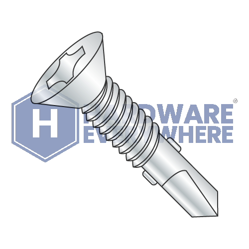 #14 x 3 3/4 SELF DRILLING SCREWS / Phillips / Flat Head / Steel / Zinc