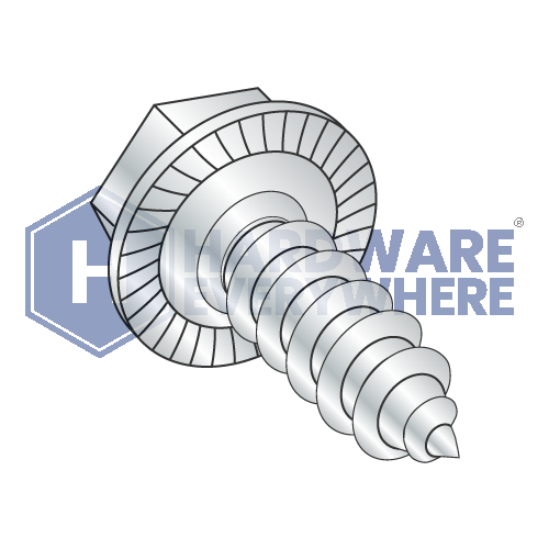 #14 x 3/4 SHEET METAL SCREWS / Unslotted / Hex Washer Head / Steel / Zinc